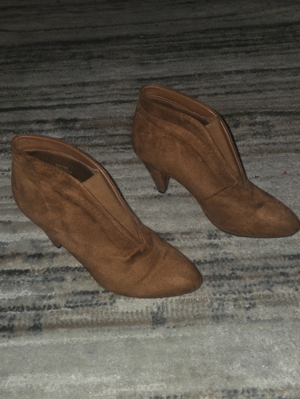 Suede Pointed Brown Ankle Booties